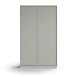 Liukuovikaappi QBUS Lukollinen, 4 hyllytasoa, sokkeli, kahvat, 2020x1200x400 mm, vaaleanharmaa