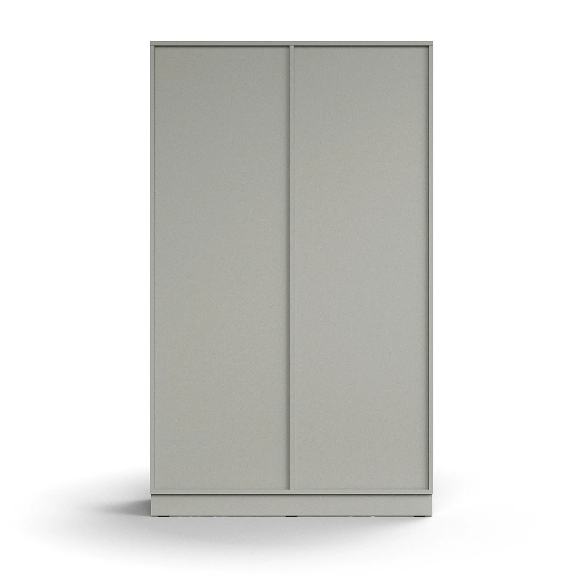 Liukuovikaappi QBUS Lukollinen, 4 hyllytasoa, sokkeli, kahvat, 2020x1200x400 mm, vaaleanharmaa