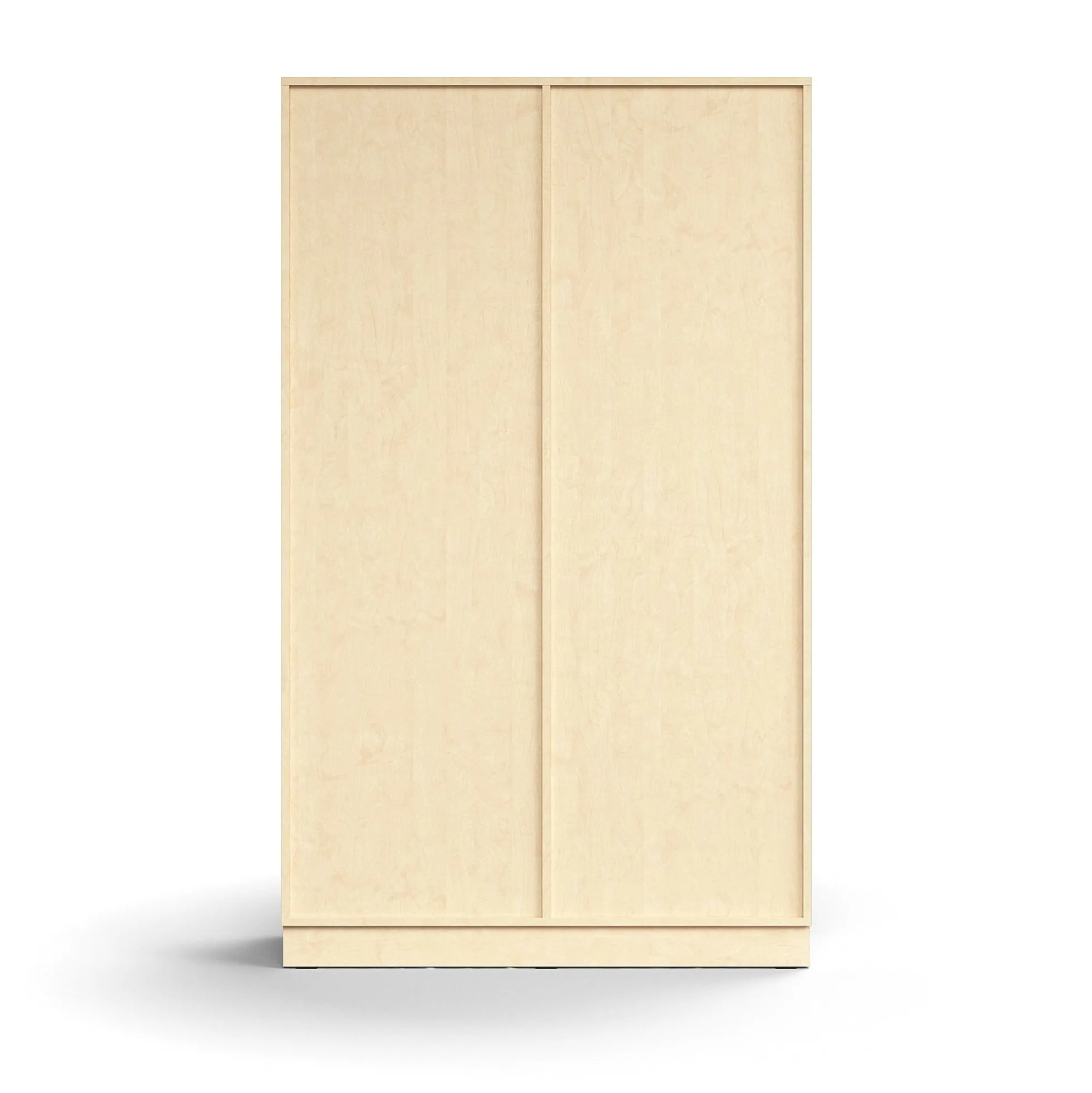 Liukuovikaappi QBUS Lukollinen, 4 hyllytasoa, sokkeli, kahvat, 2020x1200x400 mm, koivu