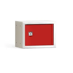 Lokerokaappi CUBE Harmaa, punainen ovi, 150x200x150 mm