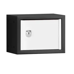 Lokerokaappi CUBE Musta, valkoinen ovi,150x200x150 mm