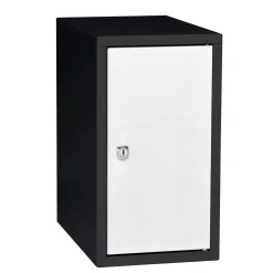 Lokerokaappi CUBE Musta, valkoinen ovi, 450x250x400 mm