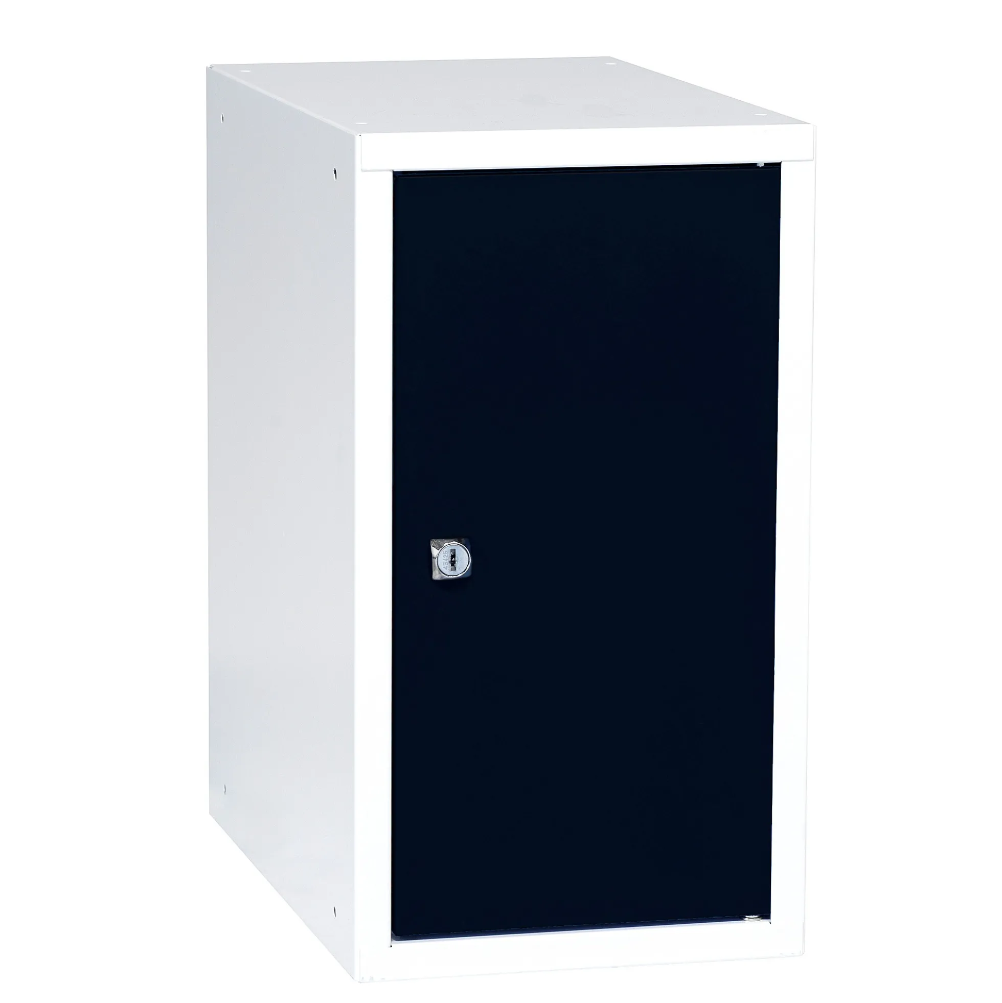 Lokerokaappi CUBE Valkoinen, musta ovi, 450x250x400 mm
