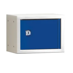 Lokerokaappi CUBE Valkoinen, sininen ovi, 150x200x150 mm