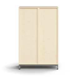 Lokerokaappi QBUS 6 lokeroa, jalusta, 1252x800x420 mm, hopea, koivu