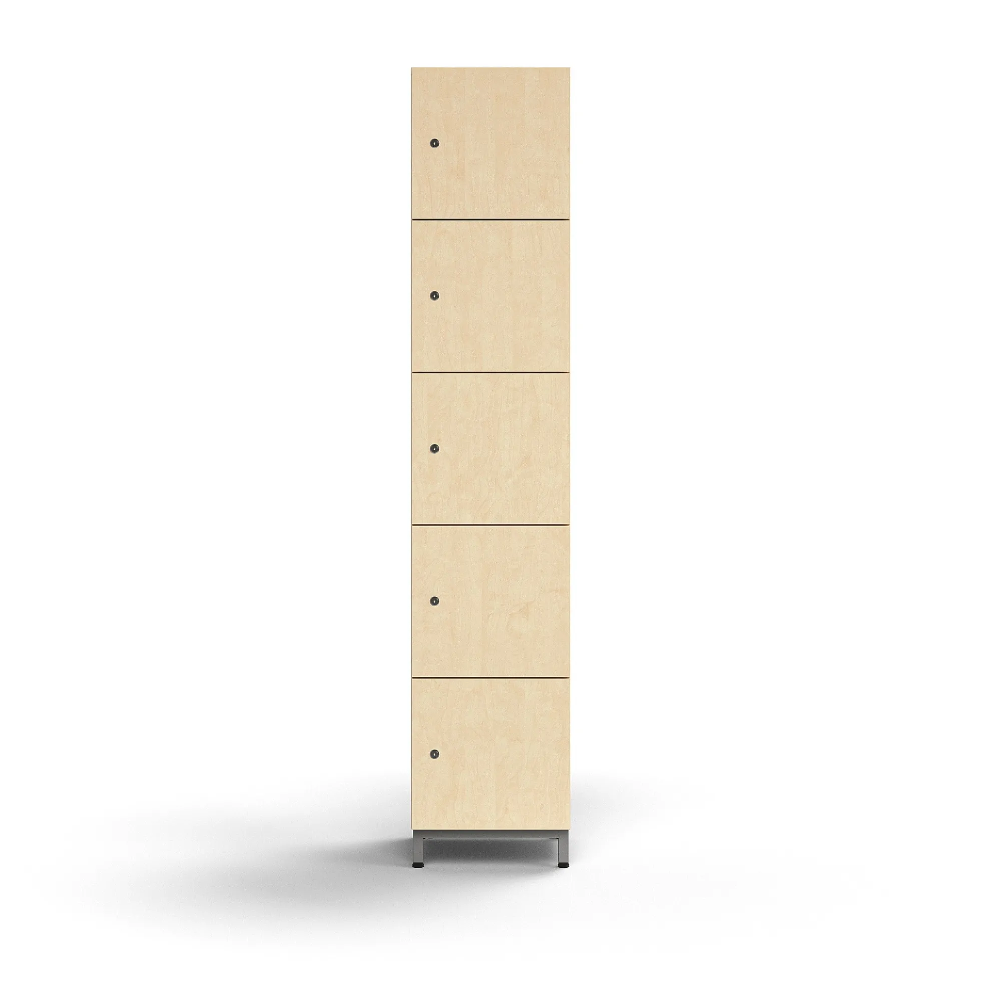 Lokerokaappi QBUS 5 lokeroa, jalusta, 2020x400x420 mm, hopeanharmaa, koivu