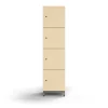Lokerokaappi QBUS 4 lokeroa, jalusta, 1636x400x420 mm, hopeanharmaa, koivu