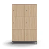 Lokerokaappi QBUS 6 lokeroa, jalusta, 1252x800x420 mm, hopea, tammi