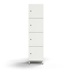 Lokerokaappi QBUS 4 lokeroa, jalusta, 1636x400x420 mm, valkoinen