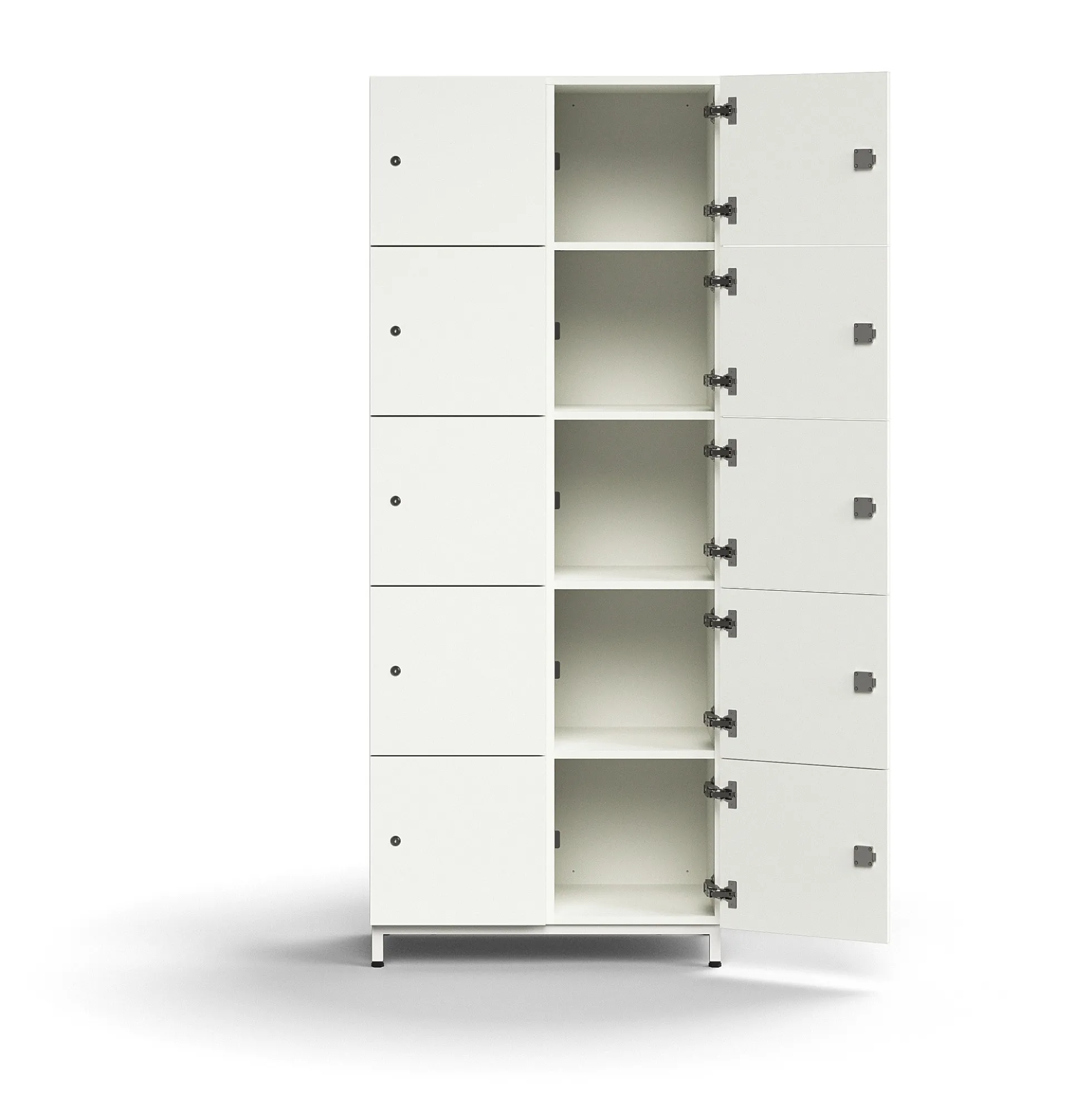 Lokerokaappi QBUS 10 lokeroa, jalusta, 2020x800x420 mm, valkoinen