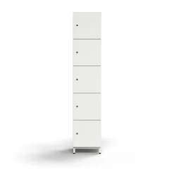 Lokerokaappi QBUS 5 lokeroa, jalusta, 2020x400x420 mm, valkoinen