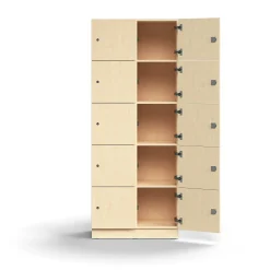 Lokerokaappi QBUS 10 lokeroa, sokkeli, 2020x800x420 mm, koivu