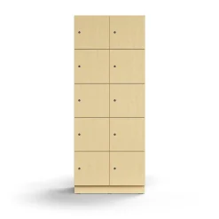 Lokerokaappi QBUS 10 lokeroa, sokkeli, 2020x800x420 mm, koivu