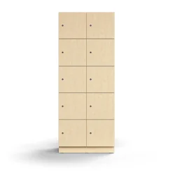 Lokerokaappi QBUS 10 lokeroa, sokkeli, 2020x800x420 mm, koivu