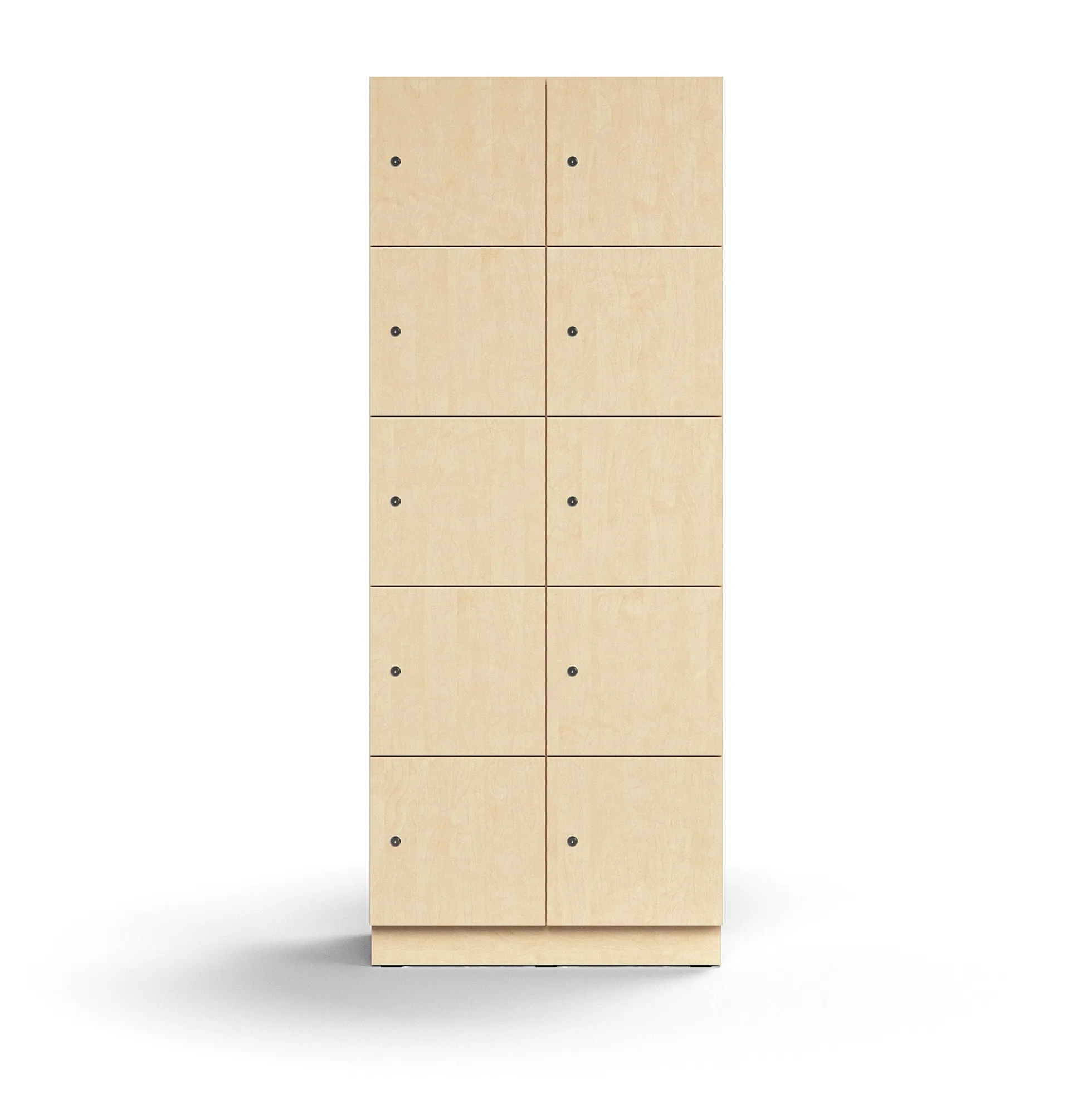 Lokerokaappi QBUS 10 lokeroa, sokkeli, 2020x800x420 mm, koivu