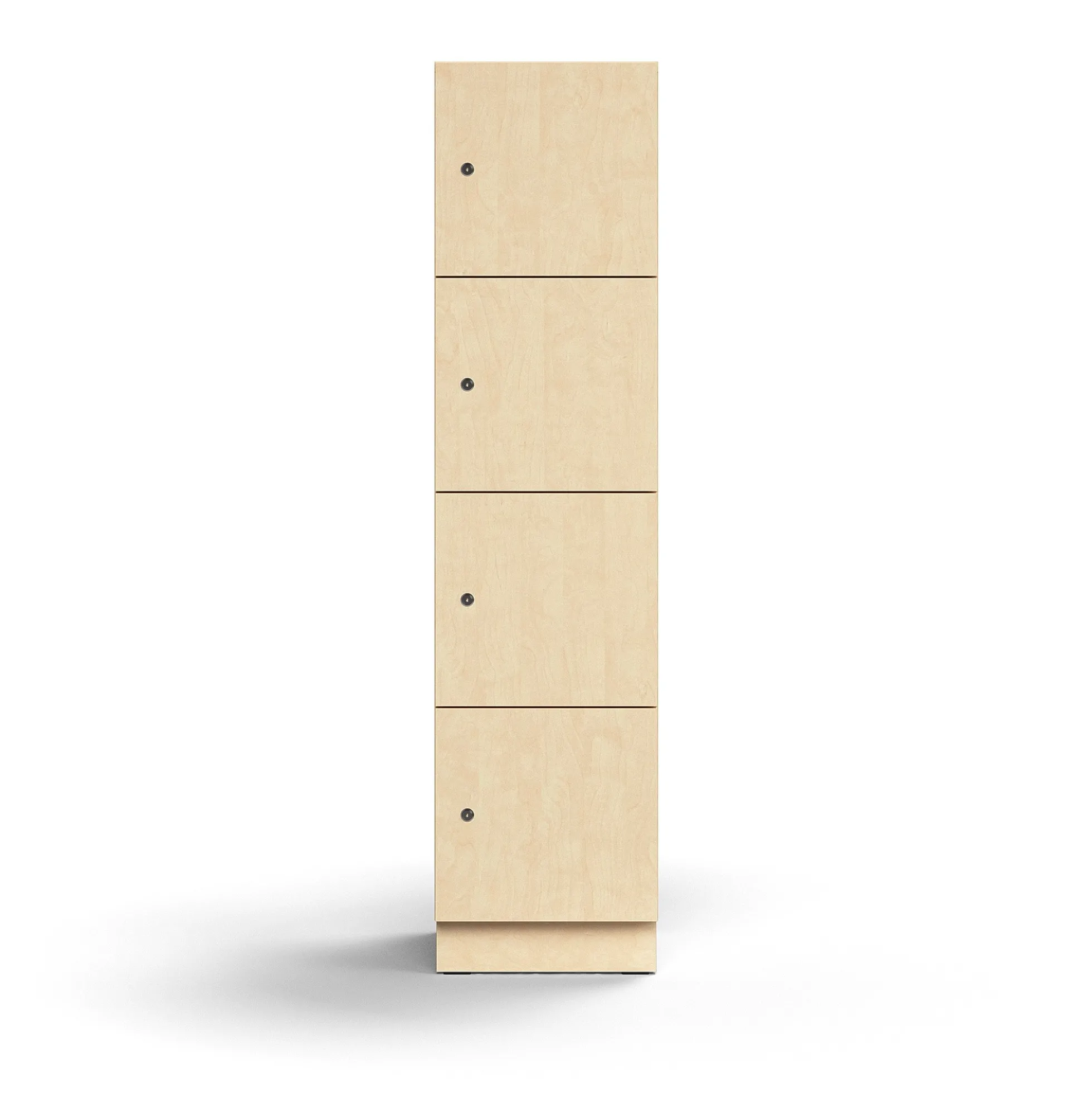 Lokerokaappi QBUS 4 lokeroa, sokkeli, 1636x400x420 mm, koivu