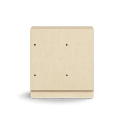 Lokerokaappi QBUS 4 lokeroa, sokkeli, 868x800x420 mm, koivu