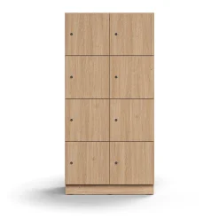 Lokerokaappi QBUS 8 lokeroa, sokkeli, 1636x800x420 mm, tammi