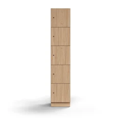 Lokerokaappi QBUS 5 lokeroa, sokkeli, 2020x400x420 mm, tammi