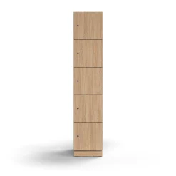 Lokerokaappi QBUS 5 lokeroa, sokkeli, 2020x400x570 mm, tammi