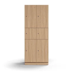 Lokerokaappi QBUS 6 lokeroa, sokkeli, 2020x800x570 mm, tammi