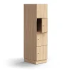 Lokerokaappi QBUS 4 lokeroa, sokkeli, 1636x400x570 mm, tammi