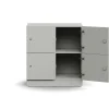 Lokerokaappi QBUS 4 lokeroa, sokkeli, 868x800x420 mm, vaaleanharmaa