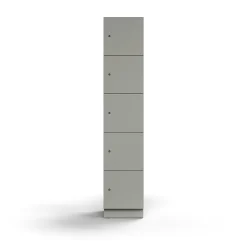Lokerokaappi QBUS 5 lokeroa, sokkeli, 2020x400x420 mm, vaaleanharmaa