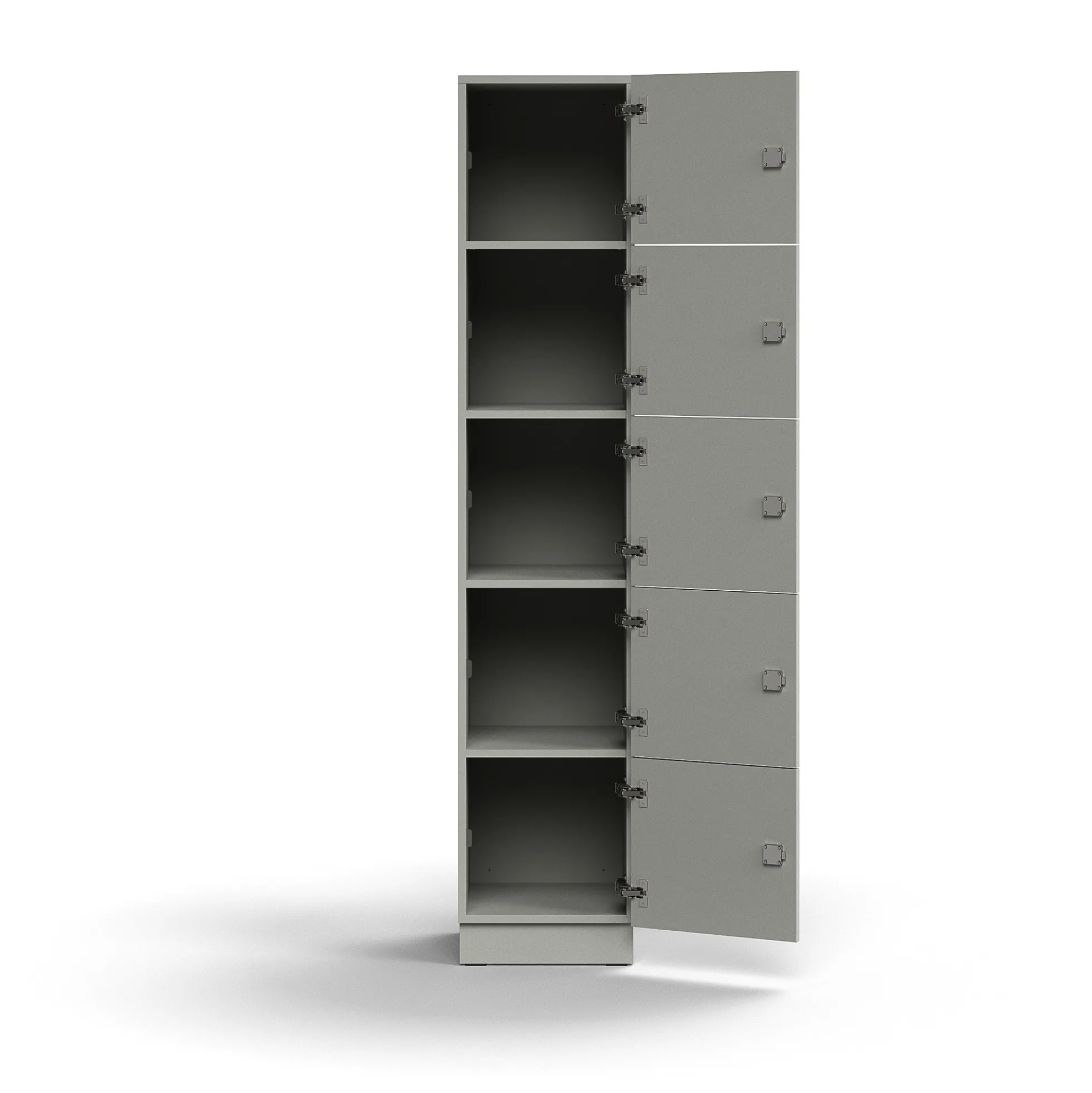Lokerokaappi QBUS 5 lokeroa, sokkeli, 2020x400x420 mm, vaaleanharmaa