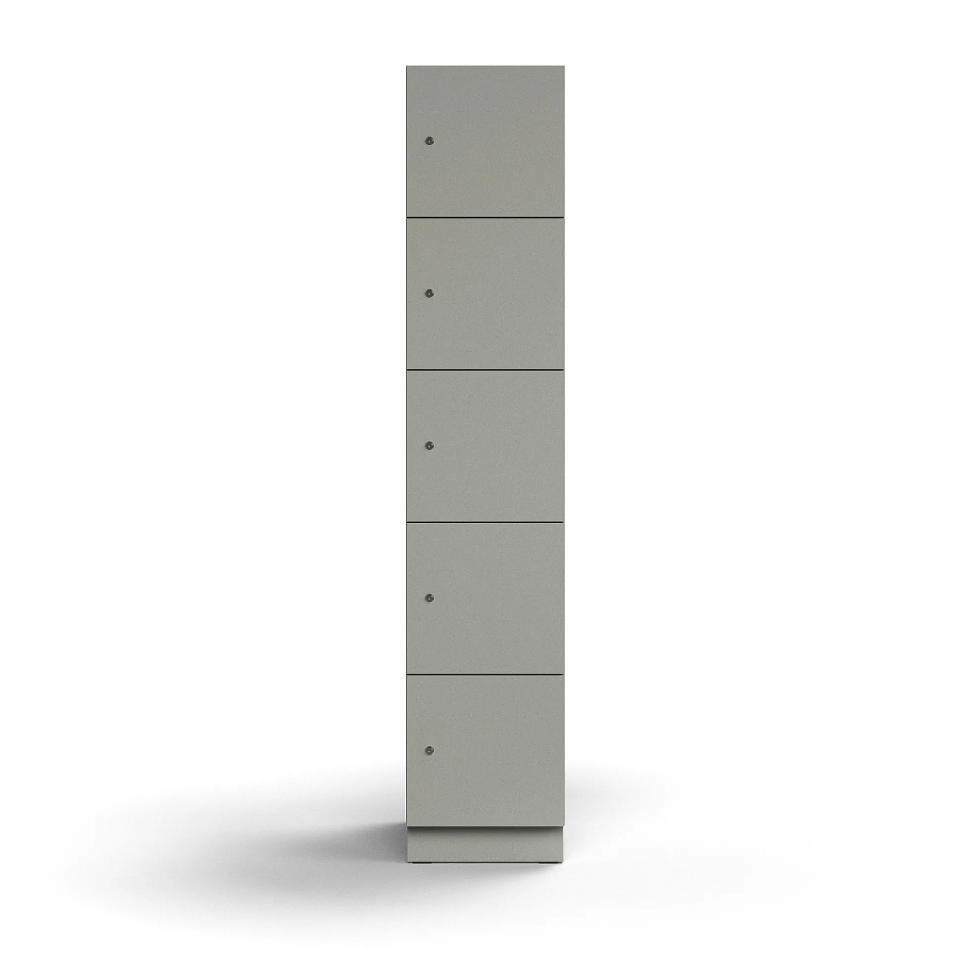 Lokerokaappi QBUS 5 lokeroa, sokkeli, 2020x400x570 mm, vaaleanharmaa