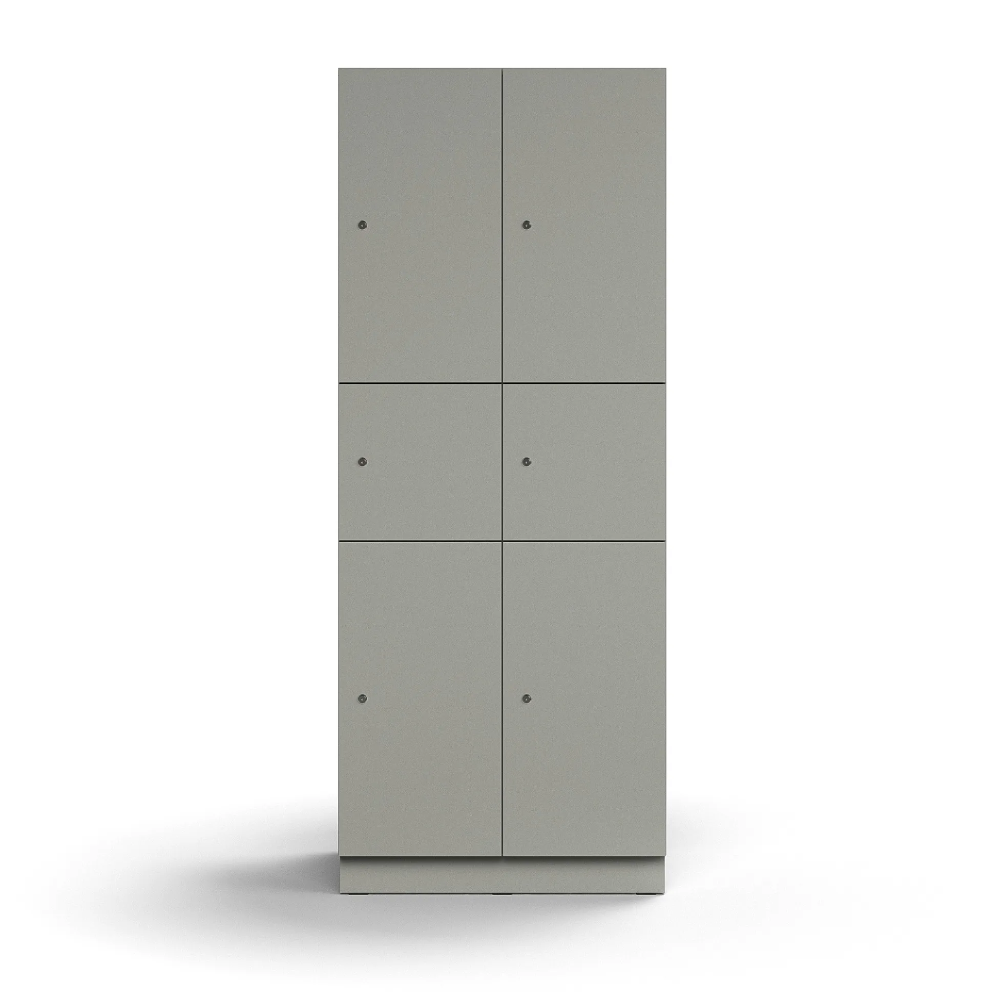 Lokerokaappi QBUS 6 lokeroa, sokkeli, 2020x800x570 mm, vaaleanharmaa