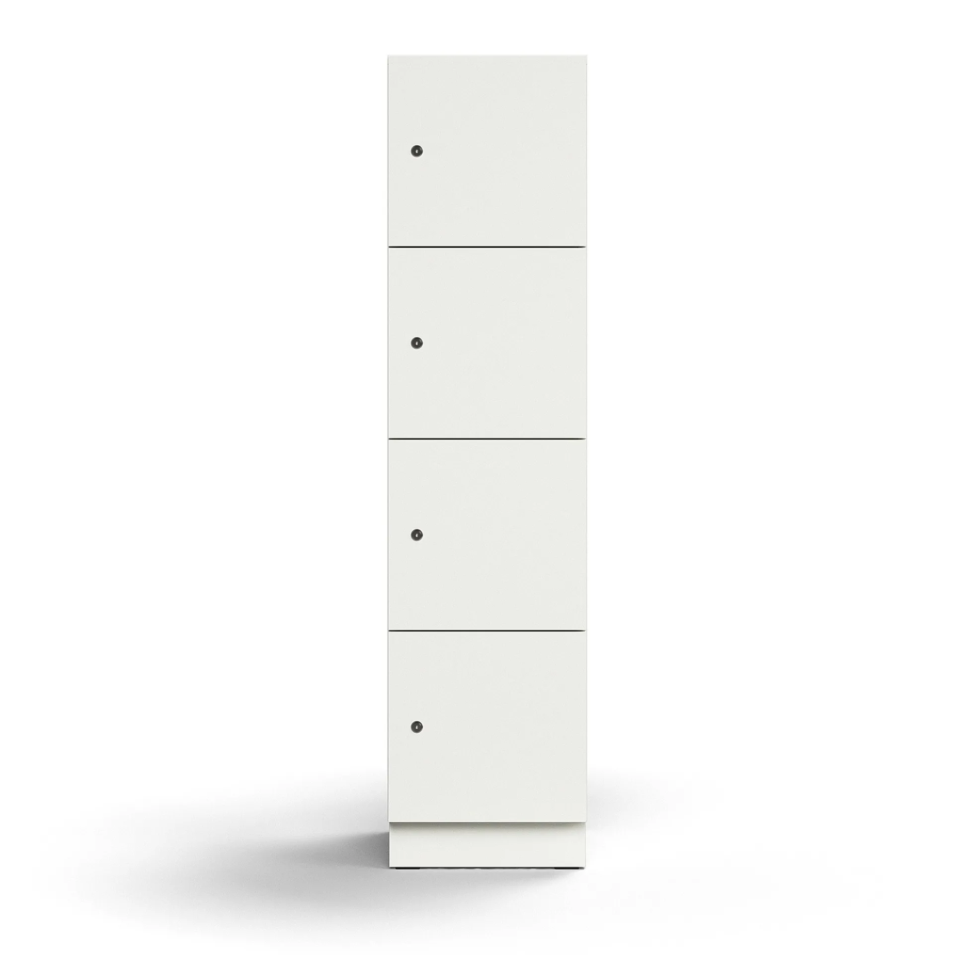 Lokerokaappi QBUS 4 lokeroa, sokkeli, 1636x400x420 mm, valkoinen
