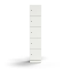 Lokerokaappi QBUS 5 lokeroa, sokkeli, 2020x400x420 mm, valkoinen
