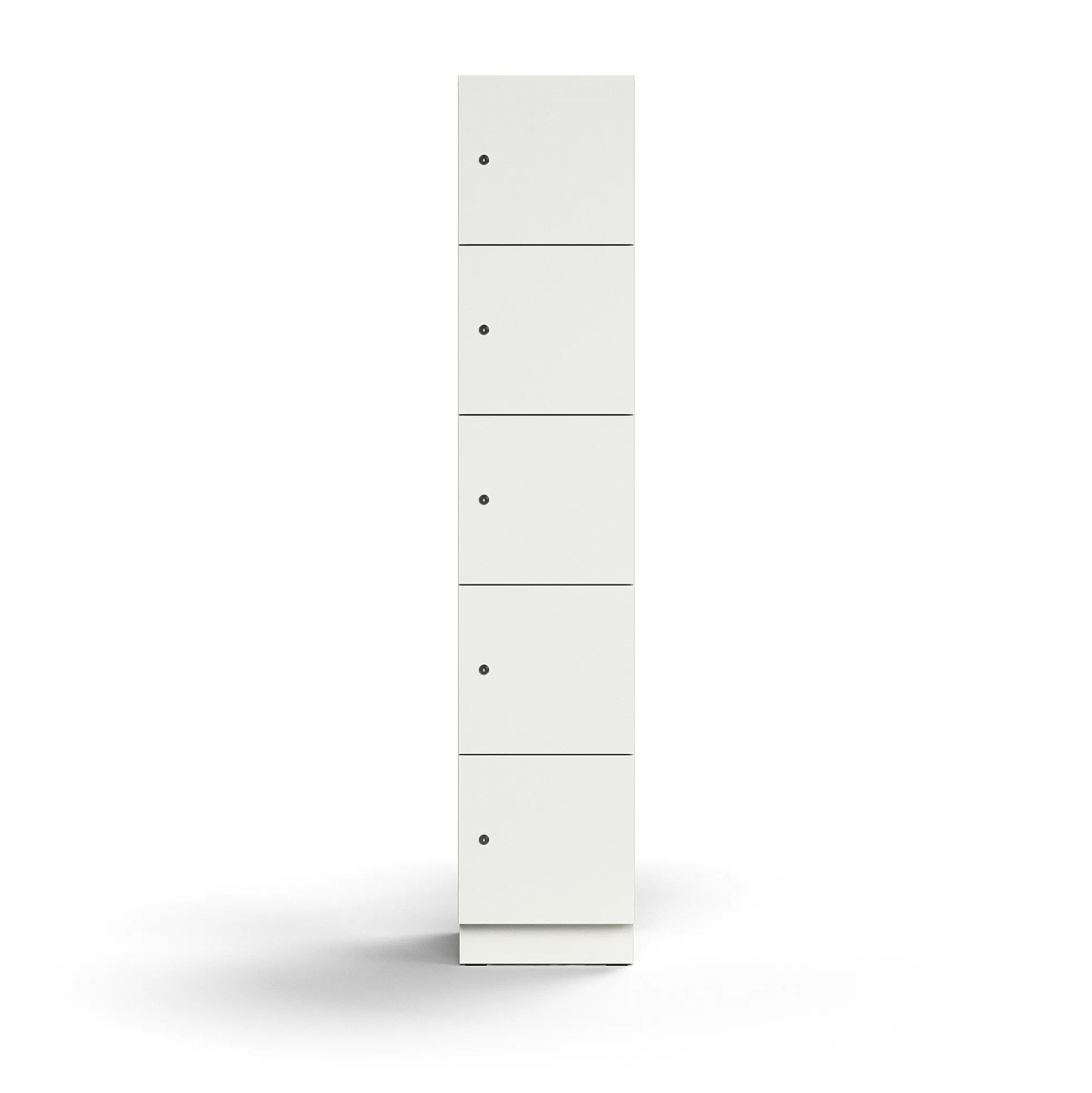 Lokerokaappi QBUS 5 lokeroa, sokkeli, 2020x400x420 mm, valkoinen