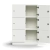 Lokerokaappi QBUS 6 lokeroa, sokkeli, 1252x800x420 mm, valkoinen