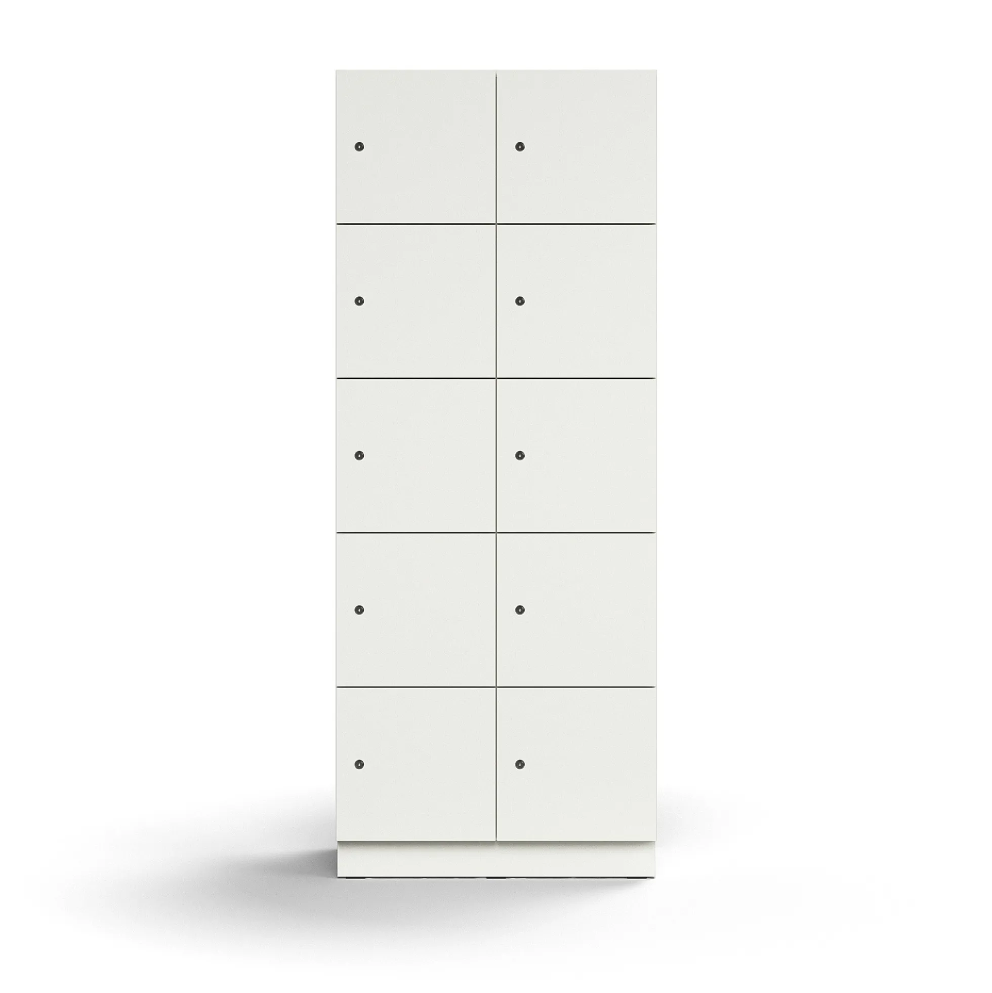 Lokerokaappi QBUS 10 lokeroa, sokkeli, 2020x800x420 mm, valkoinen