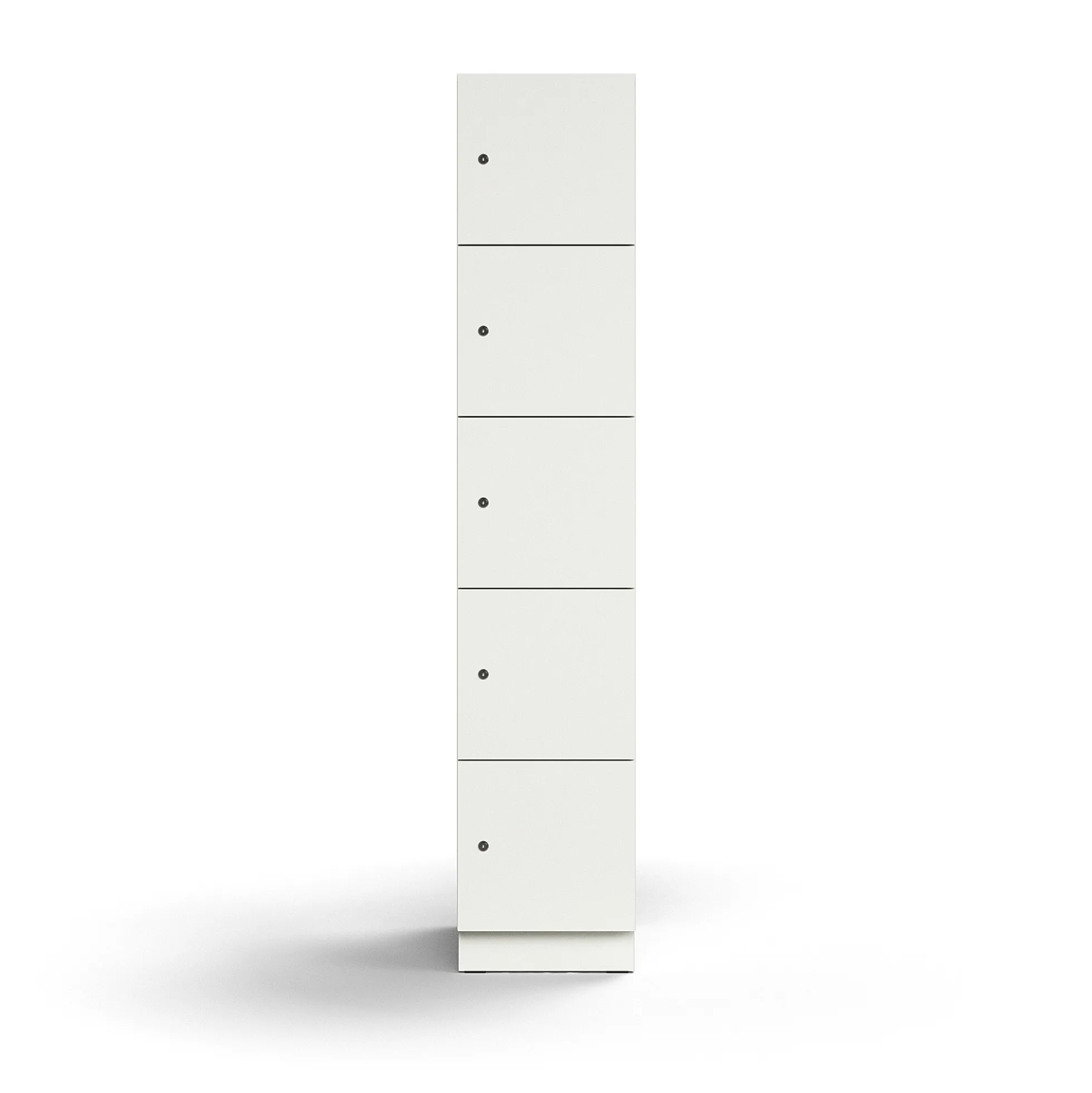 Lokerokaappi QBUS 5 lokeroa, sokkeli, 2020x400x570 mm, valkoinen