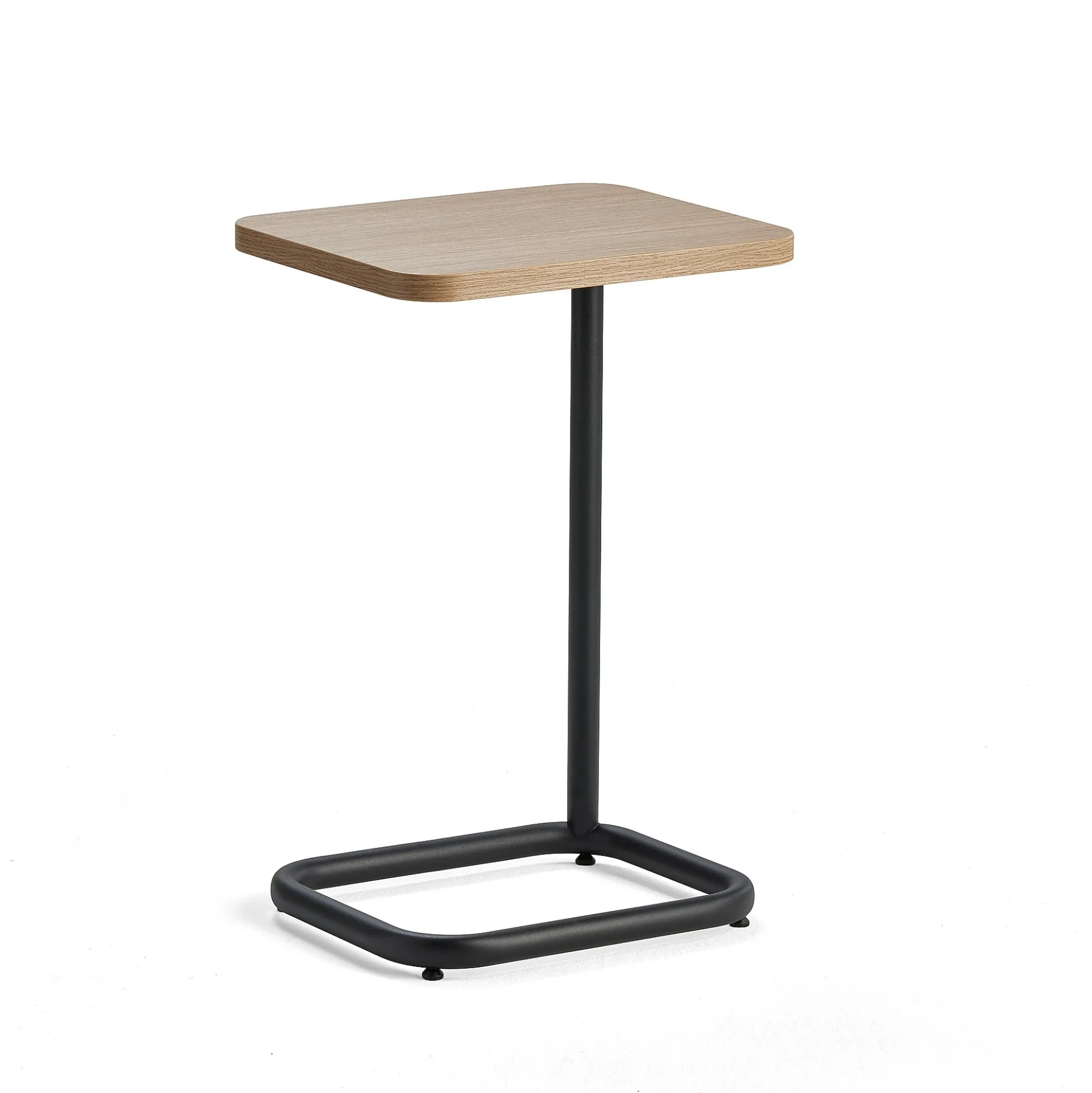 Läppäripöytä STANDBY 425x350x647 mm, musta jalusta, tamminen pöytälevy