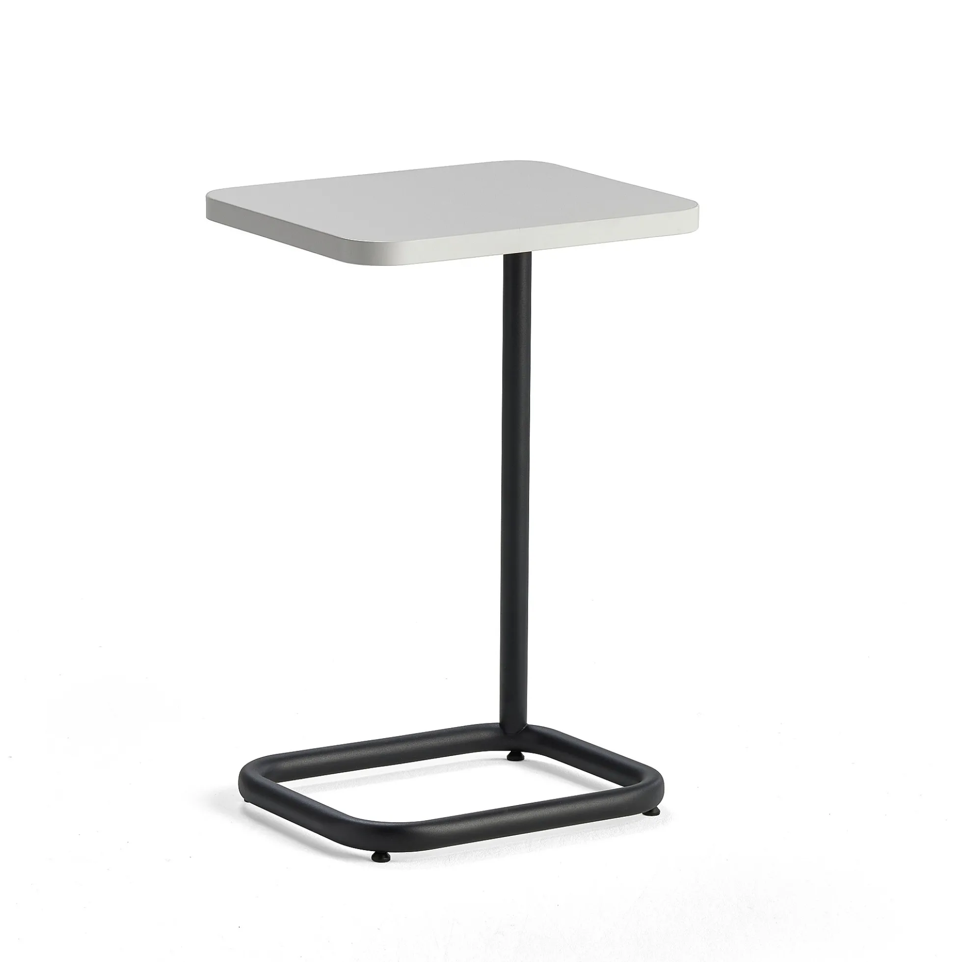 Läppäripöytä STANDBY 425x350x647 mm, musta jalusta, valkoinen pöytälevy