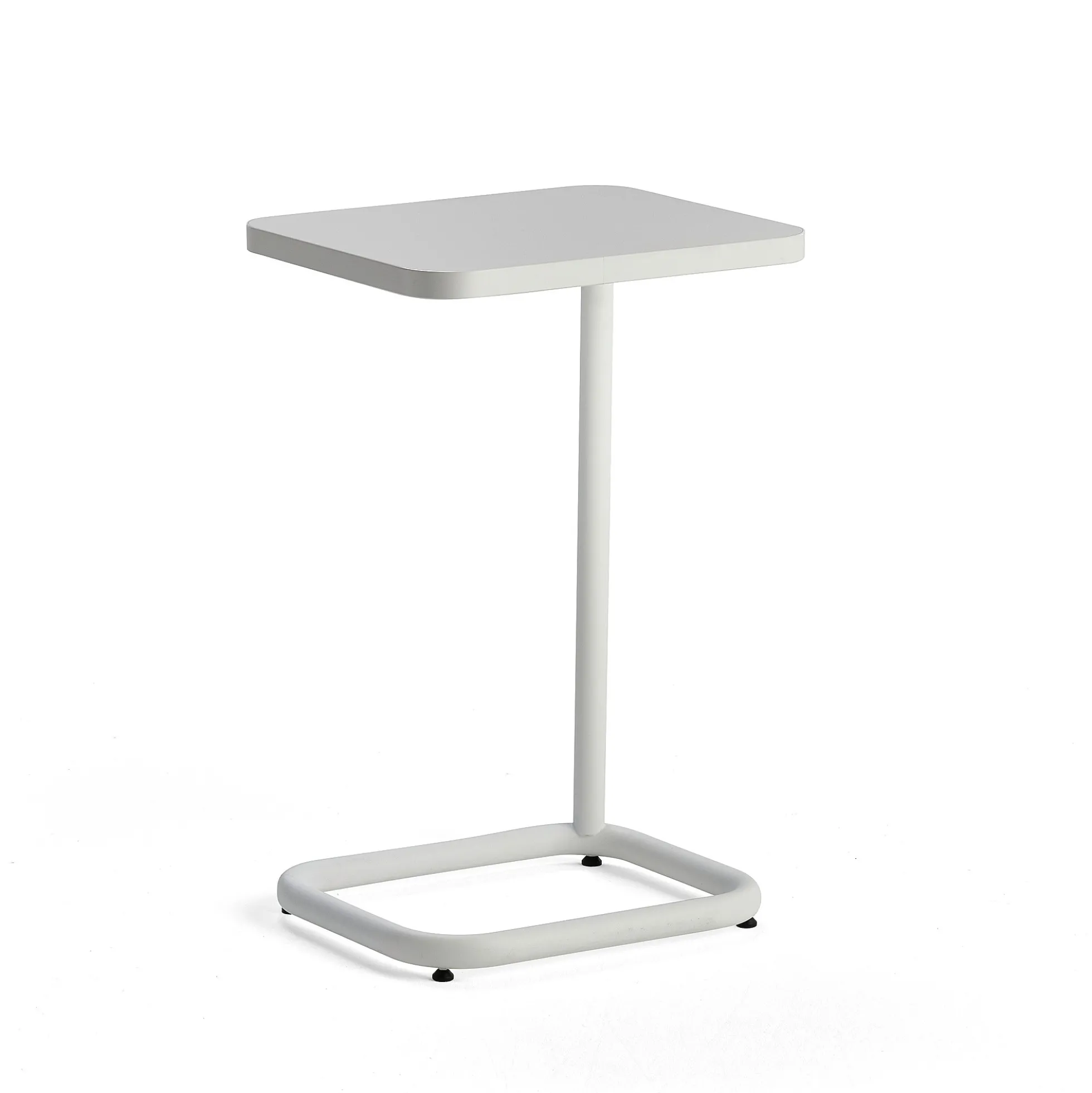 Läppäripöytä STANDBY 425x350x647 mm, valkoinen jalusta, valkoinen pöytälevy