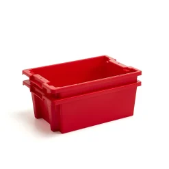 Muovilaatikko SPENCE Pinottava, 600x400x220 mm, 37 l, punainen