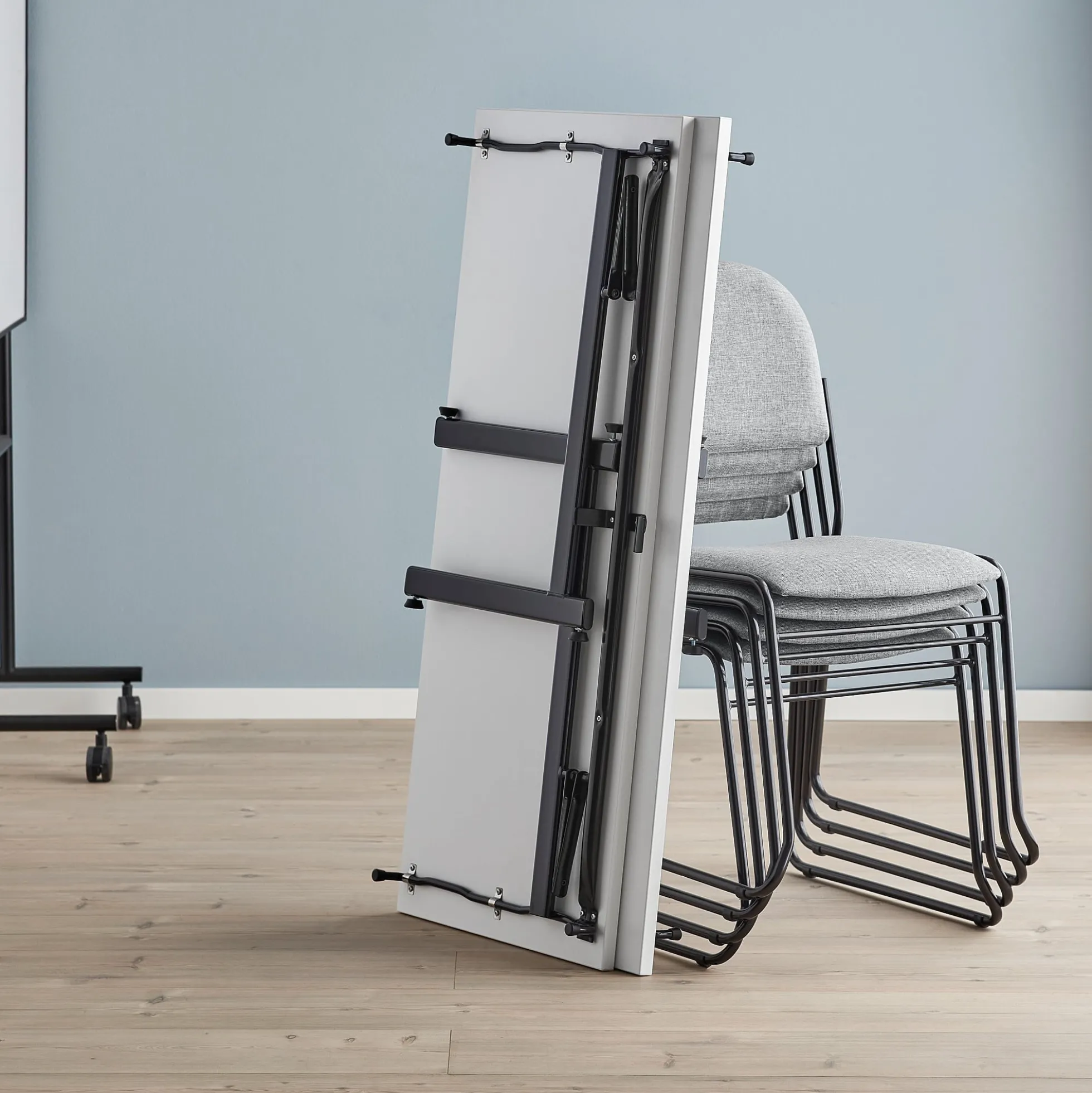 Neuvottelupöytä CLAIRE Taitettava, 1200x500 mm, valkoinen, musta
