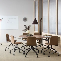 Neuvottelupöytä LYKKA Taittokannella, 1600x800 mm, musta/pähkinä