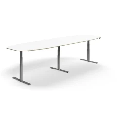 Neuvottelupöytä NOVUS Korkeussäädettävä, 4000x1200 mm, hopea/valkoinen