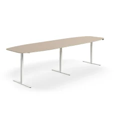 Neuvottelupöytä NOVUS Korkeussäädettävä, 4000x1200 mm, valkoinen/savenharmaa