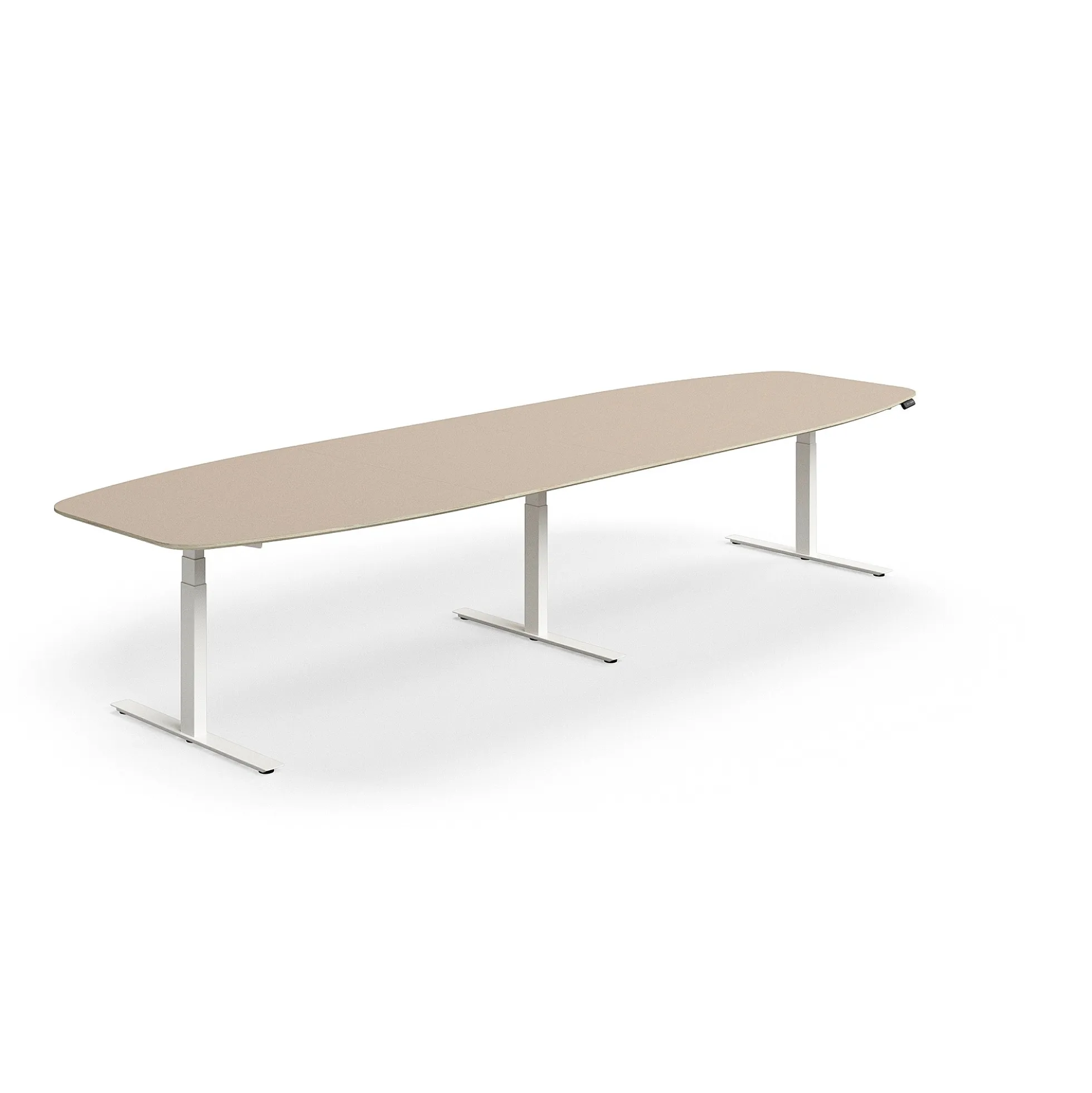 Neuvottelupöytä NOVUS Korkeussäädettävä, 4000x1200 mm, valkoinen/savenharmaa
