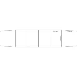 Neuvottelupöytä QBUS Veneen muotoinen, 5600x1200 mm, T-jalusta, hopeanharmaa jalusta, tammi
