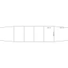 Neuvottelupöytä QBUS Veneen muotoinen, 5600x1200 mm, T-jalusta, valkoinen jalusta, musta
