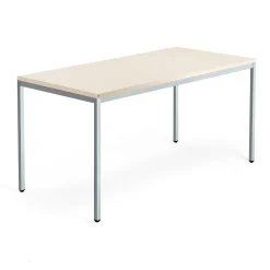 Neuvottelupöytä QBUS 1600x800 mm, 4-jalkainen jalusta, hopeanharmaa jalusta, koivu