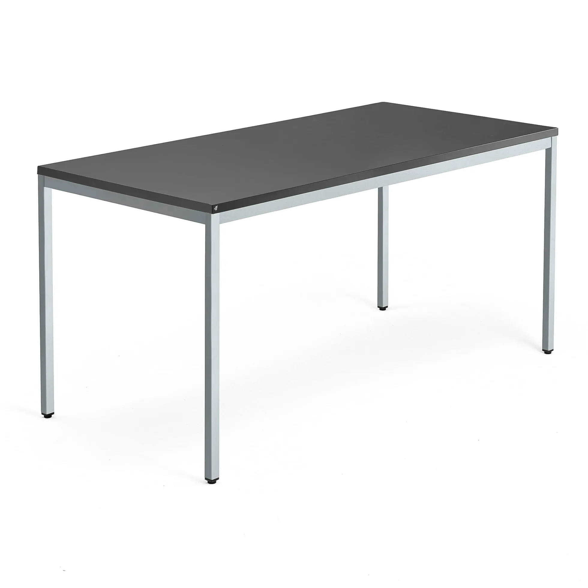 Neuvottelupöytä QBUS 1600x800 mm, 4-jalkainen jalusta, hopeanharmaa jalusta, musta